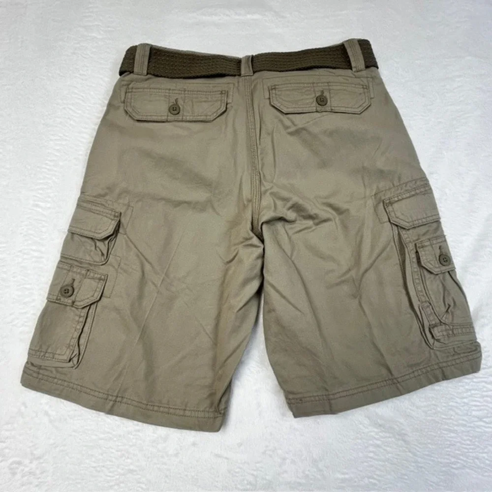 Lee Dungarees Mens‎ Cargo Shorts Size 32 Khaki Tan Cotton Belted 2182914 NEW